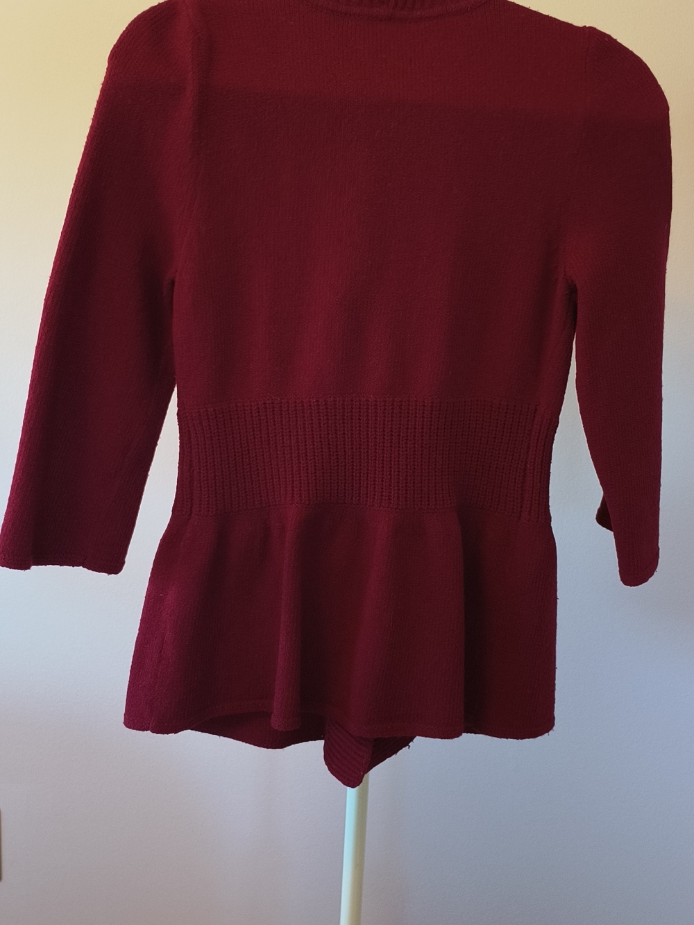 Classiques Entier Deep Red Ruffled Button-Front Cardigan - Picture 2 of 5